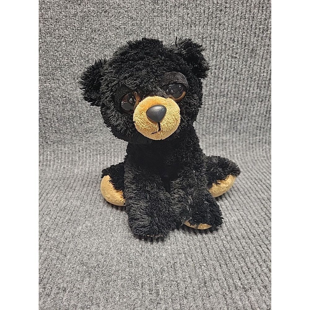 Aurora Black Bear‎ Plush Stuffed Animal 9" Sitting.